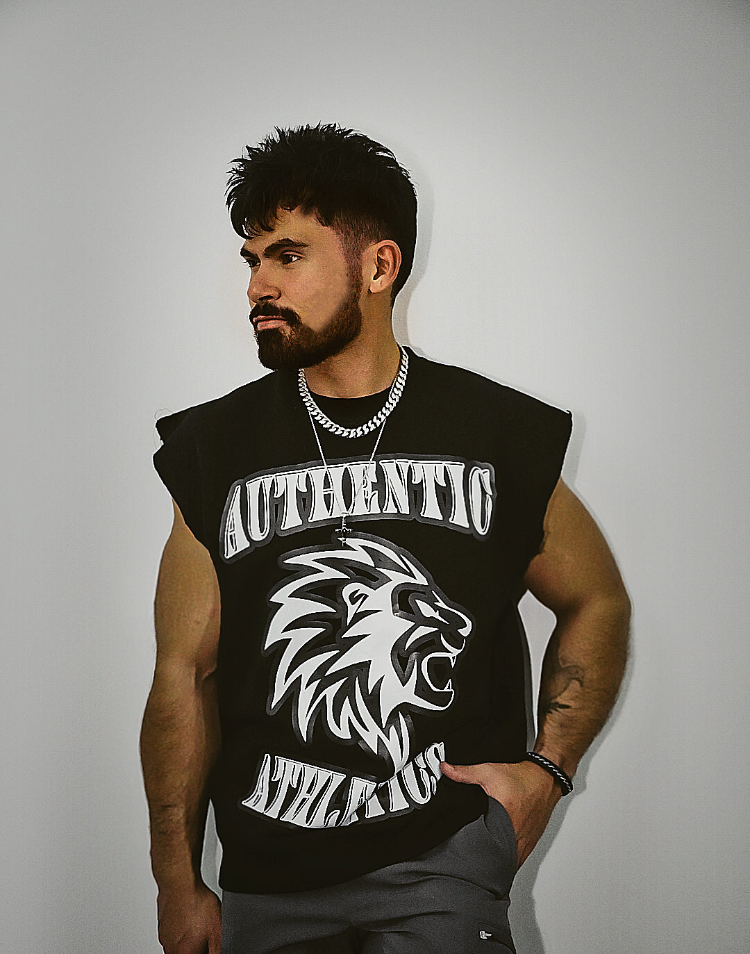 Premium Authentic Athletics Roaring Lion Cut Off