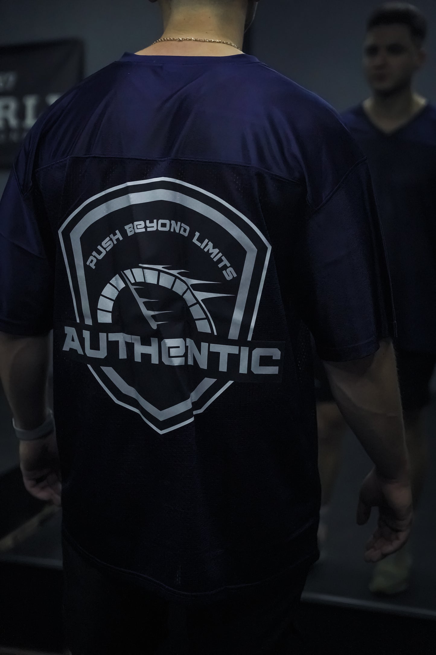 "PUSH BEYOND LIMITS" Premium Navy Mesh Jersey